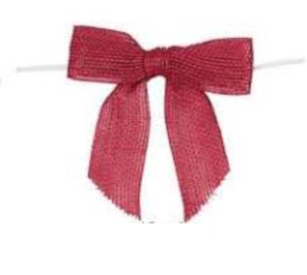 Pretied Red Burlap Bows - 12 pack - Click Image to Close